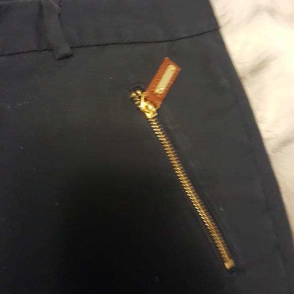 blue trousers with gold zippered pockets - Picture 2 of 7